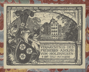 Exlibris mit dem Wappen der Familie von Holzhausen